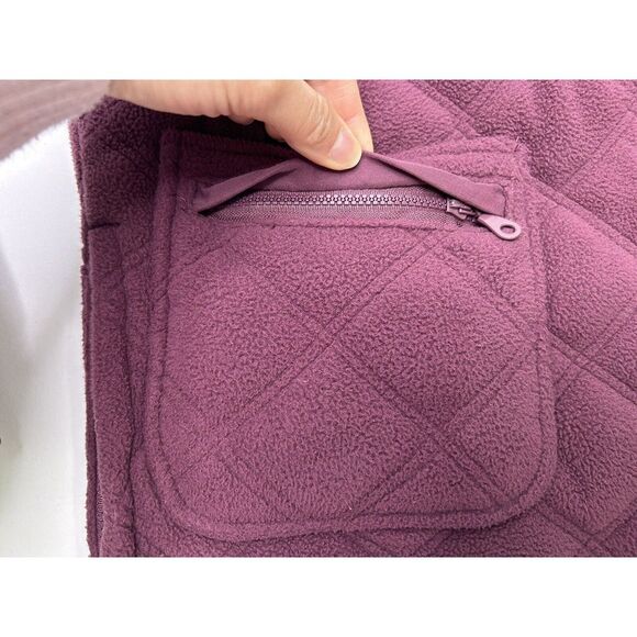 Charter Club Women's Small Quilted Fleece Sweater Full Zip w/ Pockets Faded Plum - Picture 3 of 16